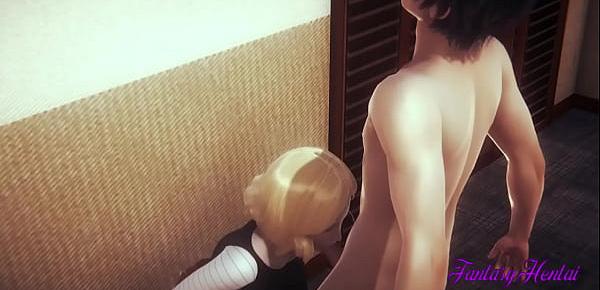 Dragon Ball 3D Hentai - C18 blowjob with cum in her mouth and Fucked with creampie - Anime Manga Japanese Porn